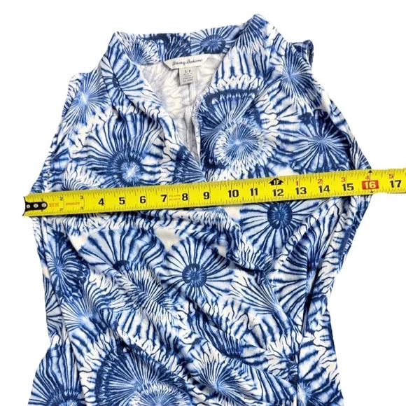 Tommy Bahama Blue White Floral Sleeveless Midi Dress Small - Picture 4 of 6
